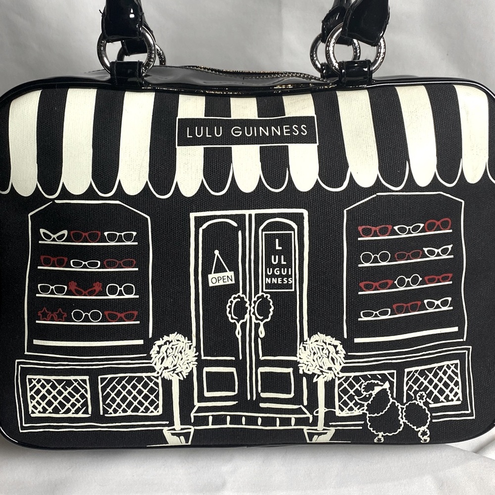 Lulu Guinness Black Patent Leather Bag, Special edition Retro, Parisian Store